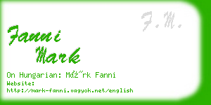 fanni mark business card